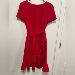 Calvin Klein Ruffled Tulip-Hem Crepe Dress